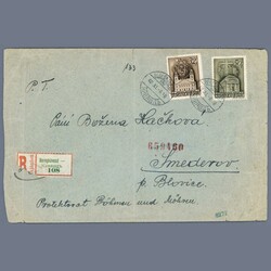 1940 Hungary - Carpatho-Ukraine - registered letter fromBeregkövesd ...