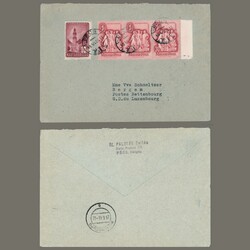 1949 Hungary - Trade union triple (!) stripe on letter toLuxembourg | ...