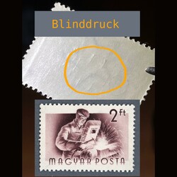 1957 Hungary - Red Cross mint never hinged 2 Ft with BLIND overprint ...