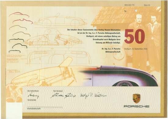Dr. Ing. h. c. F. Porsche AG, Nennwert ST 50 Stück. Stuttgart, ...