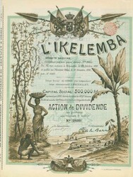 L'Ikelemba Société Anonyme, Nennwert Action de Dividende. Brüssel, ...
