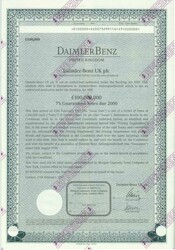 Daimler-Benz UK plc, Nennwert £ 100.000. London, 25.02.1997, ...