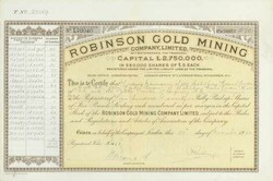 Robinson Gold Mining Company, Limited , Nennwert 470 x £ 5. ...
