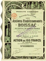 Société Anonyme des Anciens Etablissements "Boissac", Nennwert 100 ...
