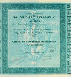 Société Immobilière du Salon d'Art Religieux de Lourdes, Nennwert ...