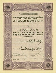 Tirdzniecibas un Rupniecibas Akciju sabiedriba “M. Gailitis un ...