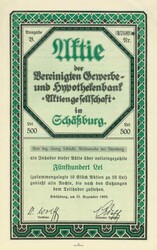 Vereinigte Gewerbe- und Hypothekenbank AG , Nennwert NA 10 x 50 ...