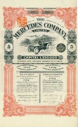 Mercedes Company, Limited, Nennwert 5 x £ 1. London, 23.06.1904, 5 ...