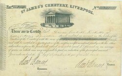 St. James's Cemetery, Liverpool, Nennwert £ 20. 16.09.1904, ...
