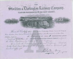 Stockton & Darlington Railway Company, Nennwert Pref. 1 x £ 25. 24 ...