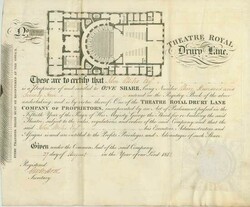 Theatre Royal Drury Lane, Nennwert 1 Share. 27.08.1812, 1 Share, #974 ...