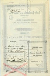 Basler Bandfabrik, vorm. Trüdinger & Cons. AG, Nennwert 1.000 ...