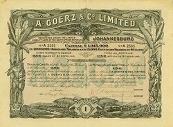 A. Goerz & Co. Limited, Nennwert 1 x £ 1. London, 31.05.1899, 1 ...