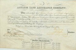 Asylum Life Assurance Company, Nennwert 1 Share. 24.06.1824, 1 Share, ...
