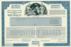 British Airways Plc, Nennwert 1 ADS. 17.08.1995, 1 American ...