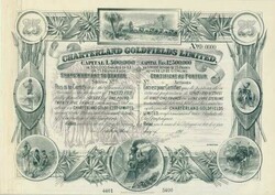 Charterland Goldfields Limited, Nennwert 25 x £ 1 = 25 Francs. ...