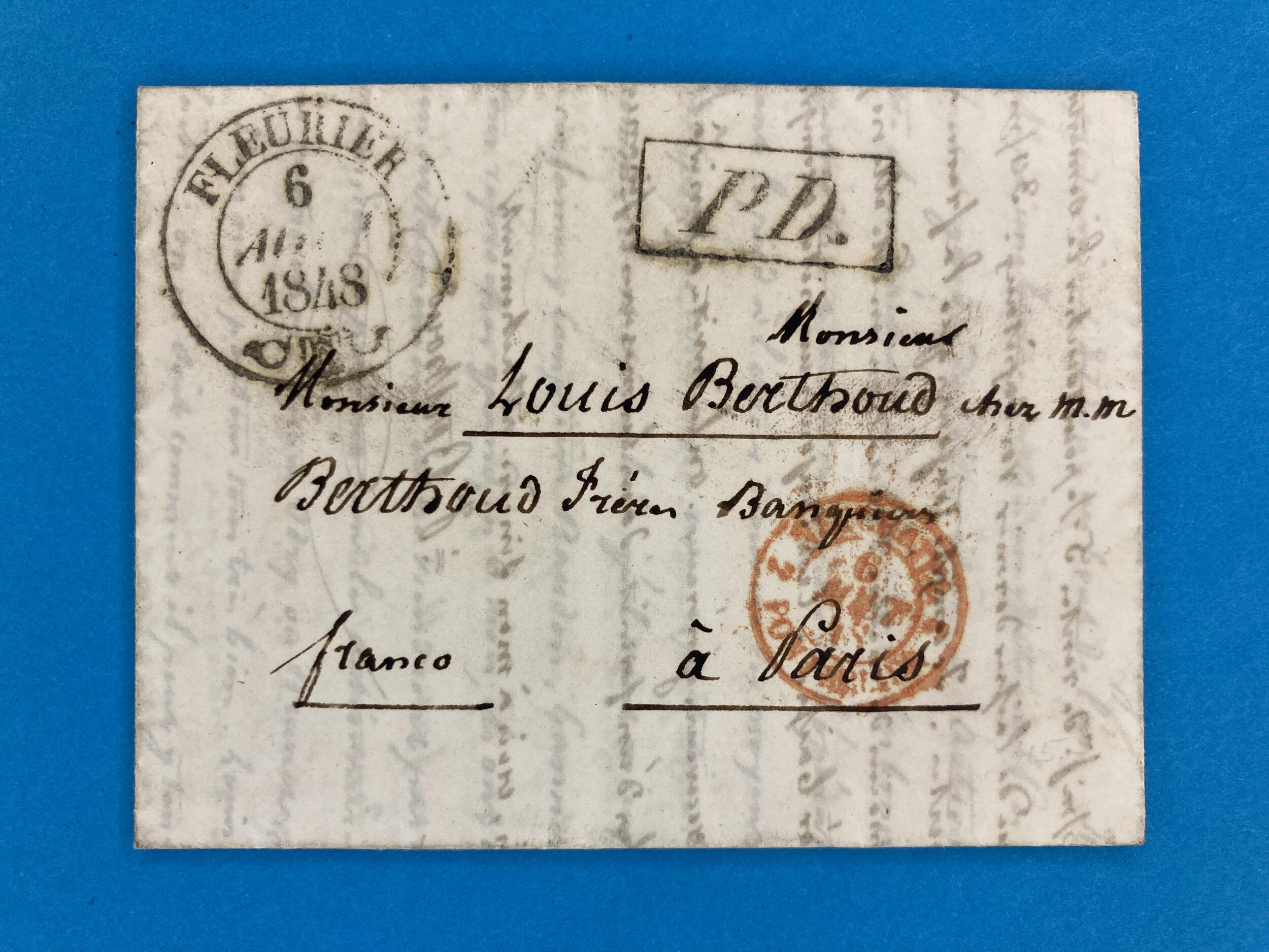 NEUCHATEL - FLEURIER - PARIS - BANKIER - BERTHOUD - FRANKREICH - 6.8 ...