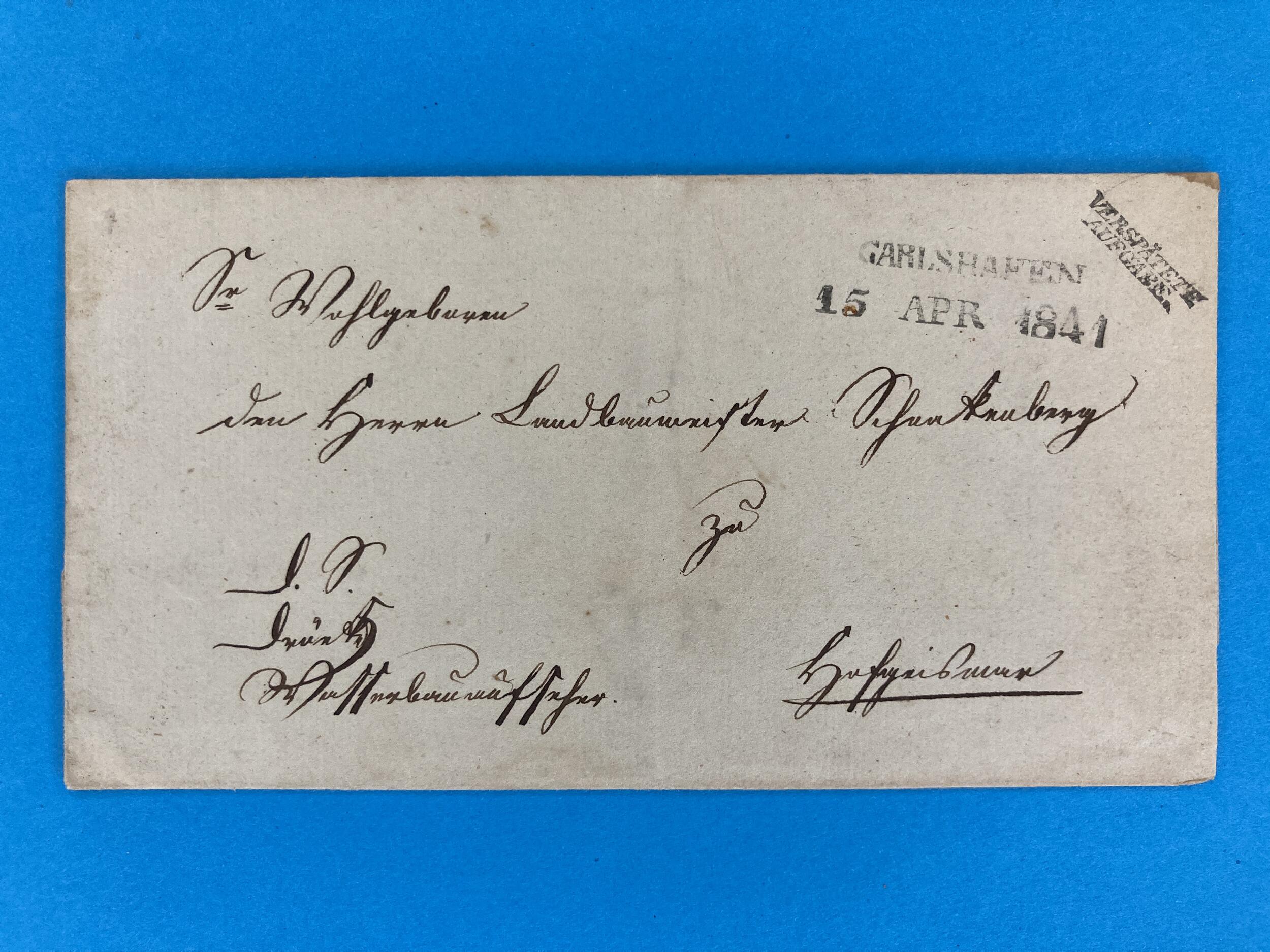 THURN & TAXIS - CARLSHAFEN - (L2) VERSPÄTETE / AUFGABE - ...