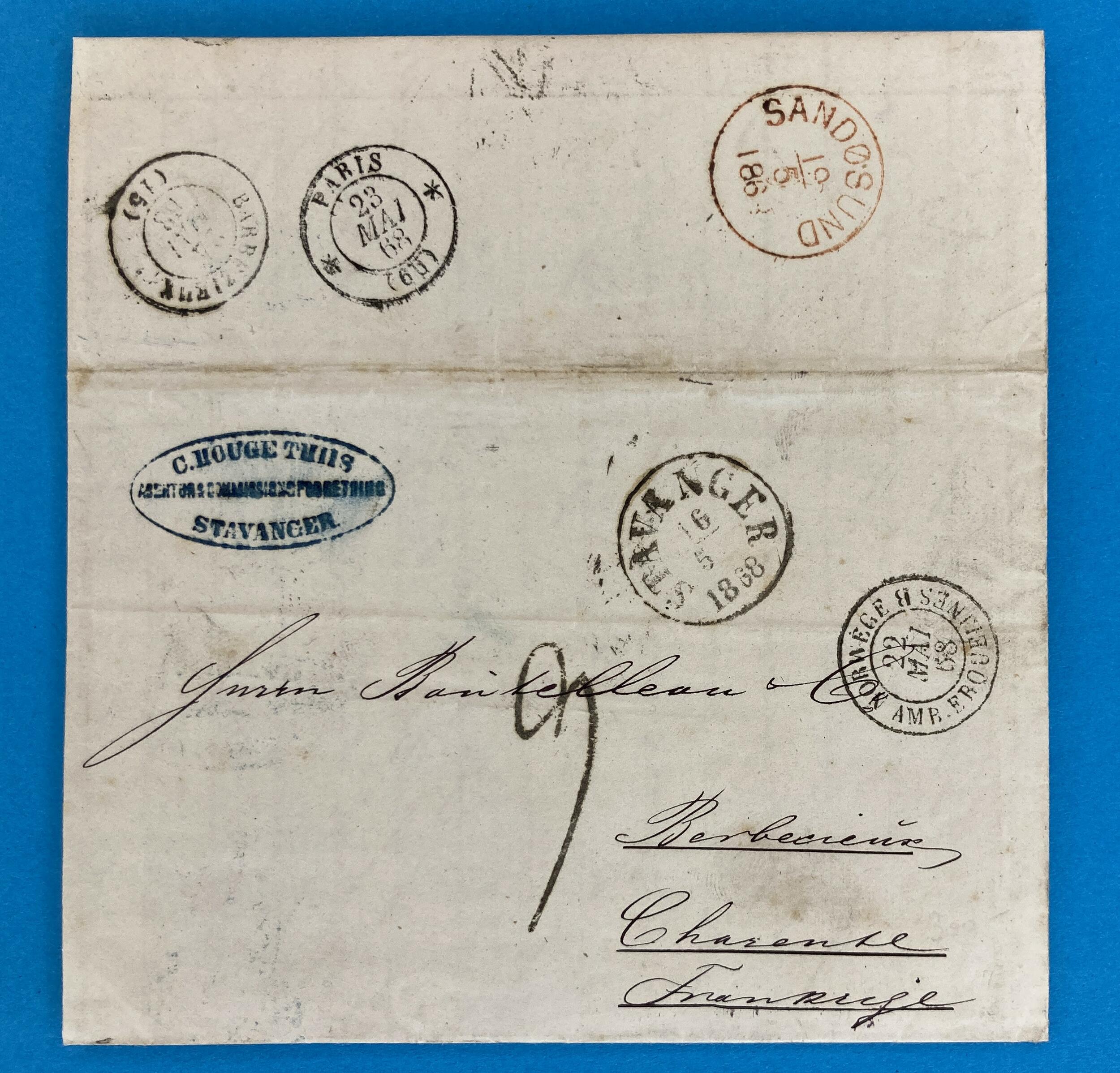 NORWEGEN - STAVANGER - SANDOSUND - BARBEZIEUX - HUHN - HAMBURG - ...