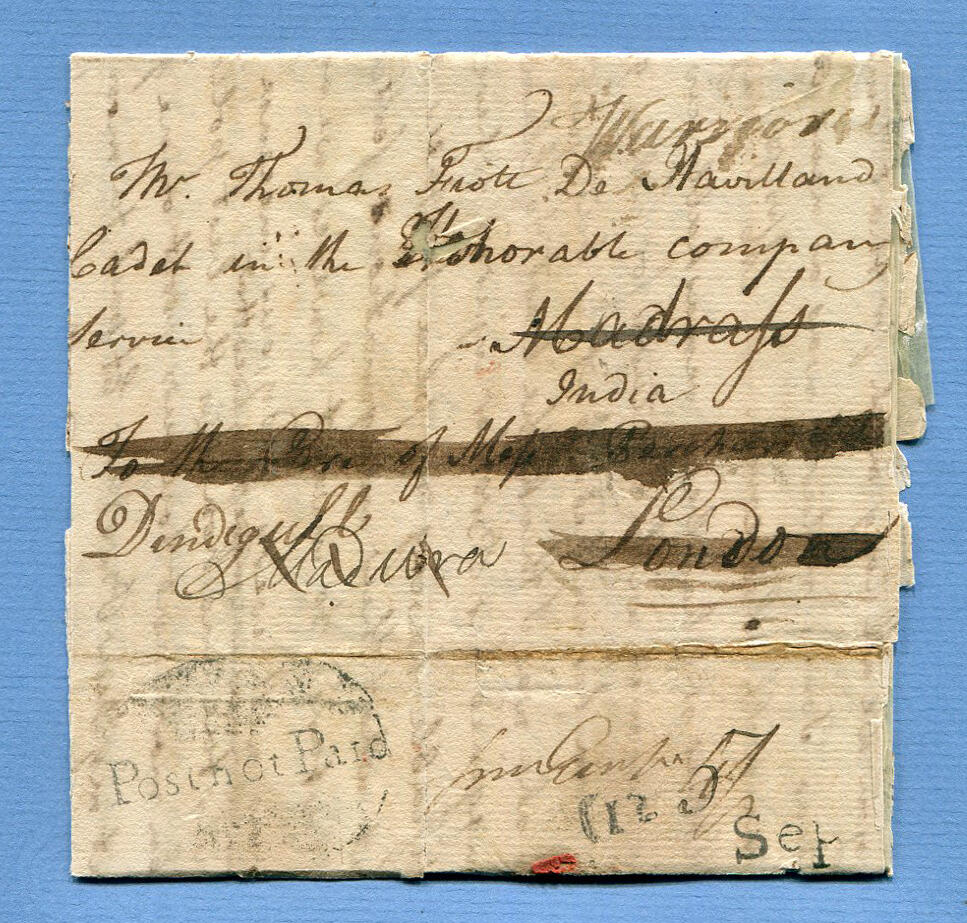 INDIEN - MADRAS - MADURA - DINDIGUL - POST NOT PAID - GUERNSEY - 221 ...