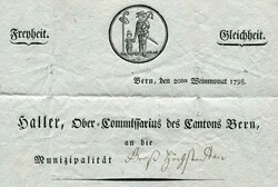 HELVETISCHE REPUBLIK - BERN - MILITÄR - HÖCHSTETTEN - 20. Weinmonat ...