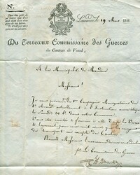WAADT - LAUSANNE - COMMISSAIRE DES GUERRES - MOUDON - 19.3.1816. ...