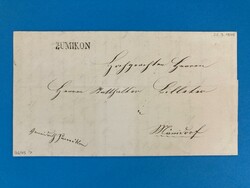 ZÜRICH - ZUMIKON - MÄNNEDORF - 22.3.1846. Portofreier Brief von ...