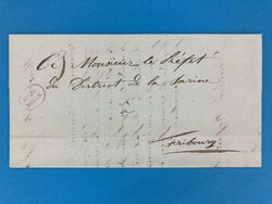 POSTROUTEN STEMPEL - RTE. DE BULLE - ROSSENS - FRIBOURG - 13.5.1849. ...