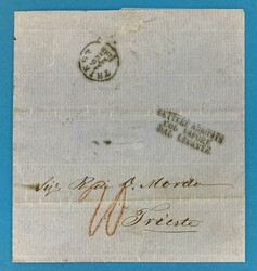 CORFU - TRIEST - VAPORE - 14.12.1858. Schiffspost-Brief von Korfu ...