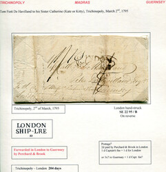 INDIEN - TRICHINOPOLY - MADRAS - GUERNSEY - 204 TAGE - DE HAVILLAND - ...