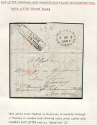INDIEN - MADRAS - GUERNSEY - SHIP LETTER - KANALINSEL - FORWARDER - ...