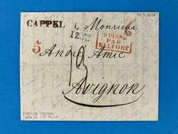 ST. GALLEN - CAPPEL - BELFORT - AVIGNON - FRANKREICH - 13.3.1837. ...