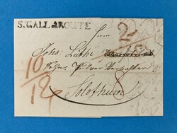 ST. GALLEN - RORSCHACH - ST.GALL & ROUTE - SOLOTHURN - 12.5.1821. ...