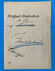 BADEN - BRIEFPOST RÜCKSCHEIN - CHARGÉ - KARLSRUHE - NEUSTADT AN DER ...