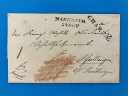 BADEN - CHARGÉ - MANNHEIM - PFULLINGEN - WÜRTTEMBERG - 24.9.1839. ...
