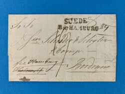 HAMBURG - CHRISTIANIA - (L1) SUEDE - BORDEAUX - FRANKREICH - 8.5.1818 ...