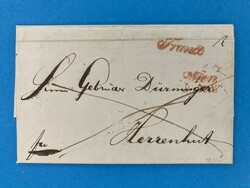 SACHSEN - WIEN - HERRNHUT - 8.6.1843. Auslands Franko-Brief von Wien ...