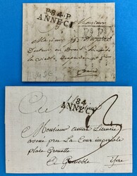 2 * - 1813-1814 - SAVOYEN - ANNECY - PARIS - GRENOBLE - 25.10.1813 / ...