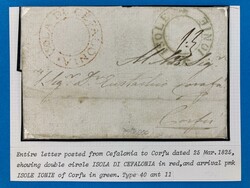 IONISCHE INSELN - CEFALONIA - CORFU - 25.3.1825. Porto-Brief von ...