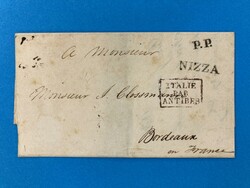 SARDINIEN - (L1) NIZZA - BORDEAUX - ANTIBES - 7.12.1820. Auslands ...