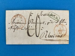 LUXEMBURG - ARLON - RHEIMS - FRANKREICH - RAYON STEMPEL - 1.5.1843. ...