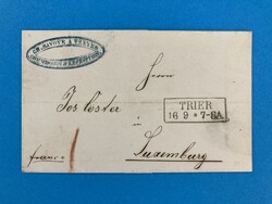 LUXEMBURG - TRIER - 16.9.1857. Franko-Brief von Trier nach Luxembourg ...