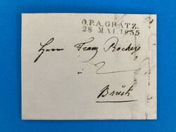ÖSTERREICH - O.P.A. GRATZ - BRUCK - 28.5.1835. Porto-Brief von Graz ...