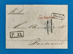 RUSSLAND - ST. PETERSBURG - P. 33. - BORDEAUX - BAHNPOST - 25.4.1864. ...