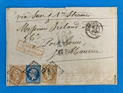 MAURITIUS - BORDEAUX - VIA SUEZ - TAXSTEMPEL - UNZUREICHEND FRANKIERT ...