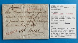 BELGIEN - BRÜSSEL - CHARGÉE - PARIS - FRANKREICH - 14.7.1796. ...