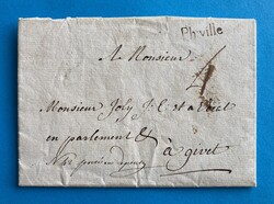 BELGIEN - PHILIPPEVILLE - GIVET - FRANKREICH - 10.4.1776. Porto-Brief ...