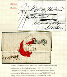 GB - GUERNSEY SCROLL - JERSEY SCROLL - SHIP LETTER - LONDON - DE ...