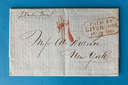 GB - PAID AT LIVERPOOL - NEW YORK - SHIP LETTER - TAXSTEMPEL - 19.8 ...
