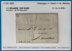 HOLLAND - VLISSINGEN - GAND - ST. NIKLAAS - DEPT. CONQUIS - 17.4.1803 ...